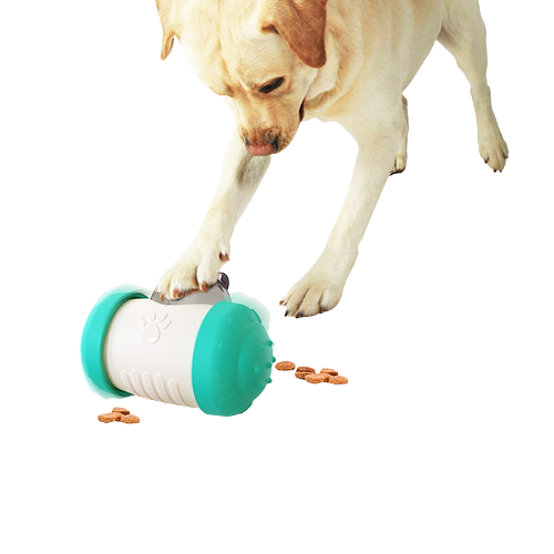 2021 - Dog Food Dispenser Toy - Non-Battery, Self Rotating Interactive with Wheels - pawleader - pawleader